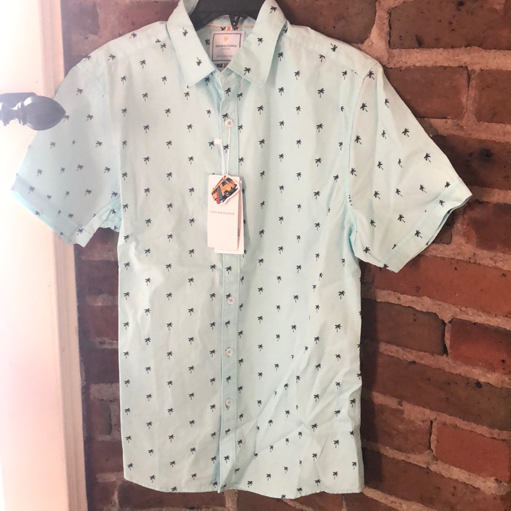 Denim & Flower slim men’s short sleeve  shirt